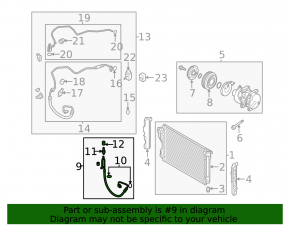 Air conditioner tube condenser-compressor Hyundai Sonata 11-14 2.0