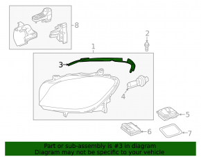 Headlight seal front left Mercedes GLS-class X166 13-16