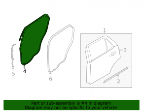 Door seal rear right Ford Explorer 11-19