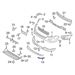 Front bumper trim lower left Ford Explorer 16-17 scratches