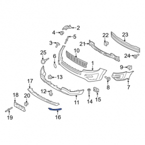 Front bumper trim lower left Ford Explorer 16-17 scratches
