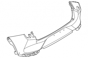 Bare rear bumper Ford Mustang Mach-E 21-26 without parking sensors