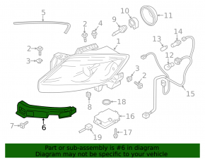 Front left headlight mount for Mazda CX-9 13-15