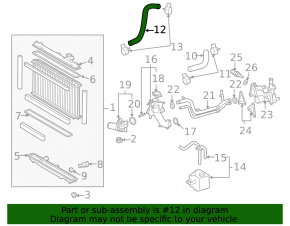Lower long cooling hose for Lexus GS300 GS350 06-11