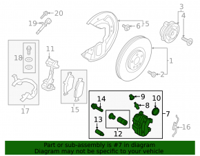 Front right caliper Volvo XC60 18-21 under R17