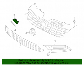 Fastening the radiator grill emblem VW CC 13-17 under the R-Line inscription