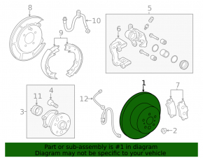 Brake disc rear left Lexus ES300h ES350 13-18