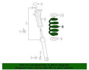 Spring rear left Lexus ES350 21-