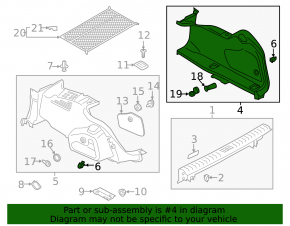 Right arch trim Audi A6 C8 19- black