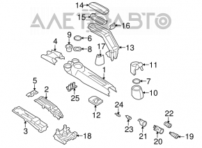 Console center lower part cup holders Mini Cooper Clubman R55 07-14
