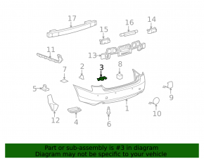 Rear bumper mount left under the light Lexus GS300 GS350 GS430 GS450h 06-11