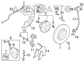 Front left caliper assembly for VW Passat b8 16-19 USA