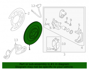 Rear left brake disc Kia EV6 22-24 235/12mm
