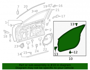 Front left door seal Toyota Camry v70 18-24