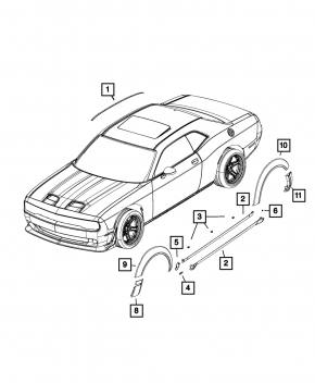 Left threshold Dodge Challenger 15-19 rest