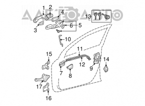 Front right door lock for Toyota Prius V 12-15
