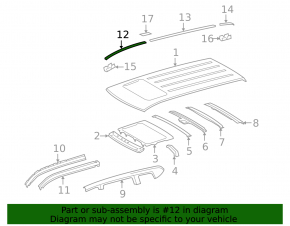 Roof lining front left Toyota Highlander 08-13