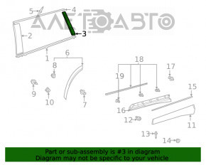 Door trim side rear left Toyota Highlander 20- rear