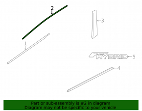 Upper door molding front left Nissan Rogue 14-20 chrome