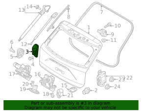Upper left trunk door bumper Kia Niro 23- on the body