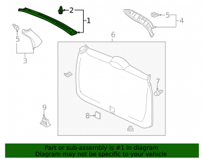 Upper Trunk Door Trim Honda CRV 12-16