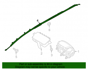 Left side curtain airbag for Kia Sorento 16-20, rusty squib
