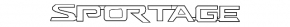 The SPORTAGE emblem on the trunk door of the Kia Sportage 17-22