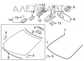 Interior mirror Lexus RX350 RX450h 16-22 auto-dimming, Home link, compass, without camera
