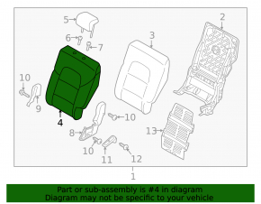 Rear row of seats, upper left part, Kia Sportage 17-22, black cloth, LX