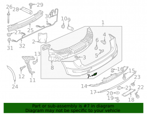 Rear bumper towing hook cap left Audi Q5 8R 09-17 S-line