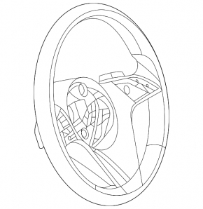 Naked steering wheel Mercedes W167 GLE 24-25 black, heated