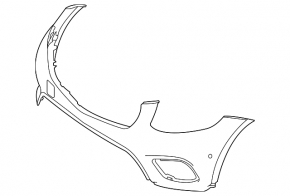 Front bumper bare Mercedes GLC 300 20-22 for parking sensors and Park Assist, AMG pack