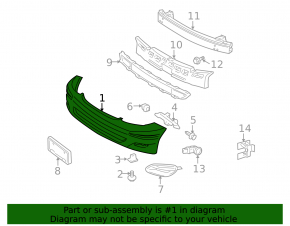 Bare front bumper for Toyota Sienna 2010