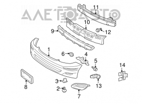 Bare front bumper for Toyota Sienna 2010