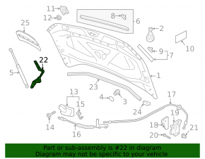 Hood hinge left VW Tiguan 18-24