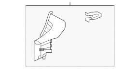 Left arch trim trim for Toyota Highlander 20-24 black