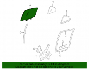 Rear right door glass for Lexus IS250 IS350 06-14