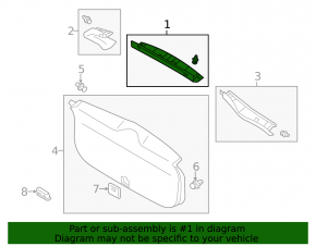 Mitsubishi Outlander 18-22 PHEV black upper tailgate trim