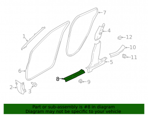 Front left door sill trim Nissan Kicks 18-24 black