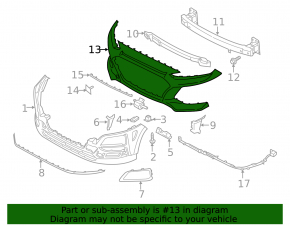 Front bumper bare upper part Hyundai Kona 18-21 1.6, 2.0