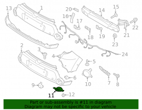 Rear bumper trim for muffler Kia Soul 14-16