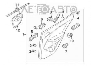 Rear left window lift control Kia Optima 11-16 black