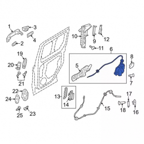 Door lock rear right Ford Transit Connect MK2 13-