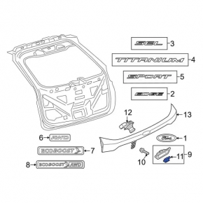 Rear Left Seat Recline Button Ford Edge 15-
