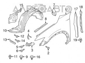 Mazda CX-5 17-25 Blue Front Left Wing 42M