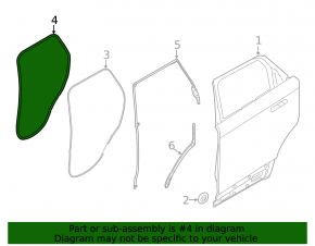 Rear right door seal for Land Rover Range Rover Velar 18-23