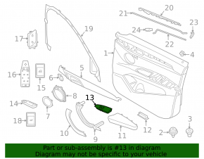 BMW X2 F39 18-23 front right window lift control trim panel, black