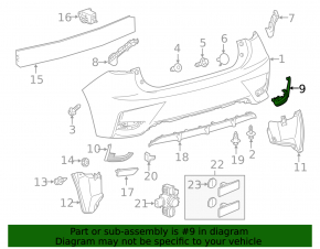 Reflector frame rear right Lexus CT200h 14-17