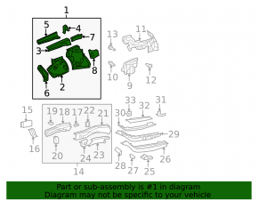 Front left quarter panel for Toyota Highlander 08-13