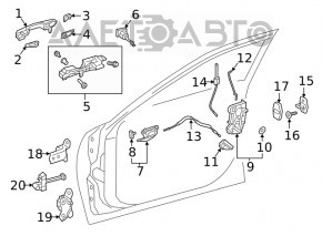 Plug for outer door handle of front right Lexus ES 19-23